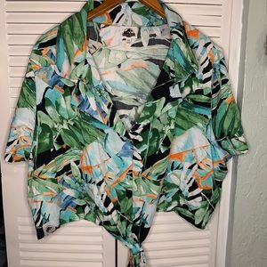 Jurassic Park Hawaiian Print Crop top
